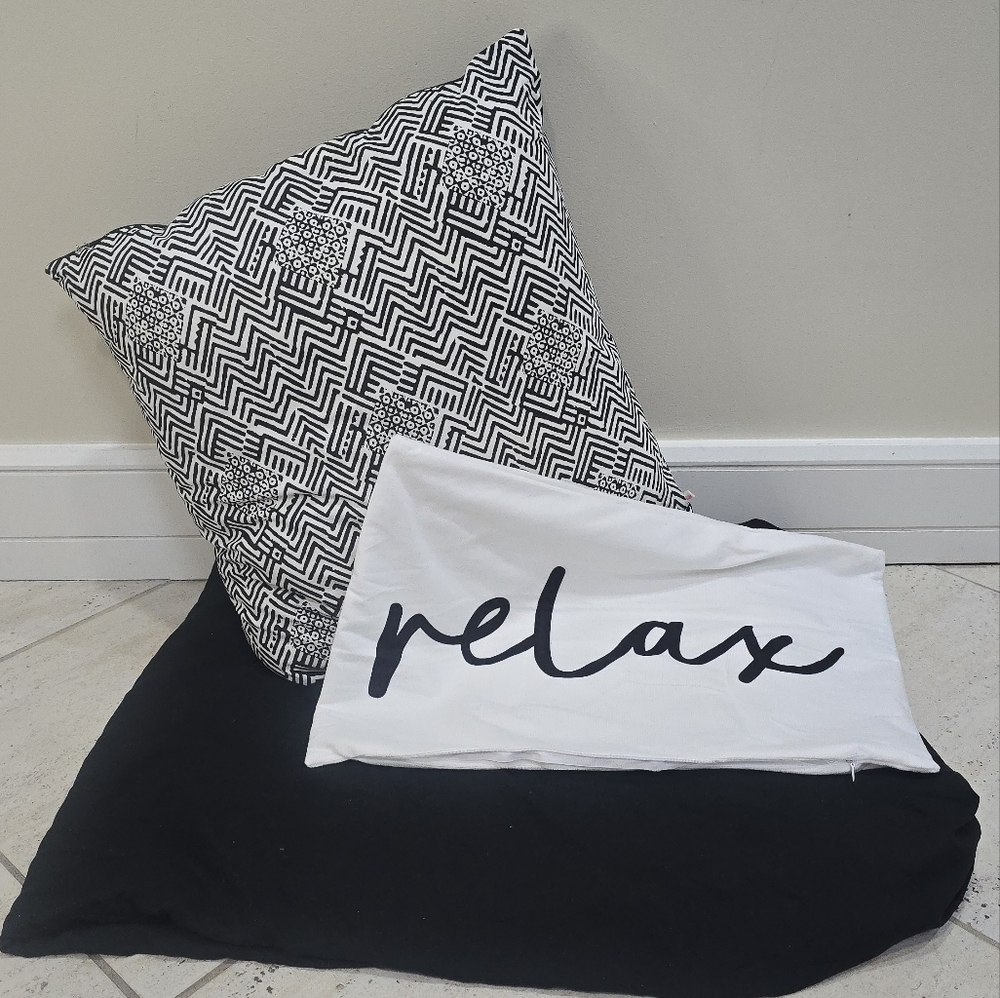 Black Duvet Cover King, 1 Square Black Pillow And 1 Pillowcase Relax